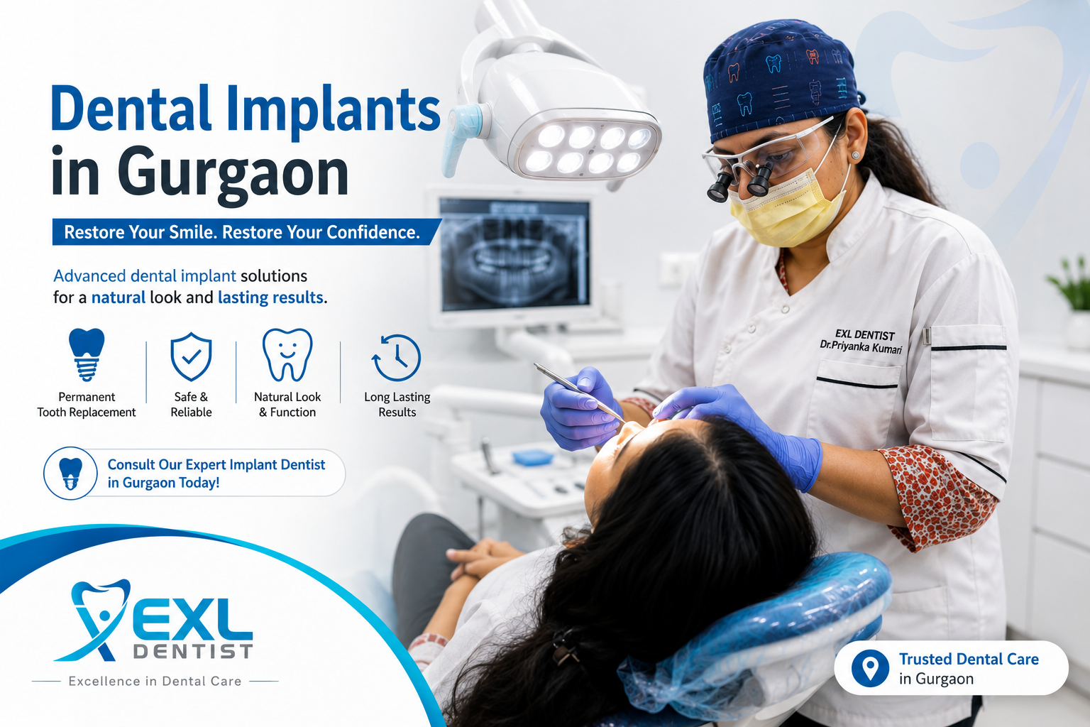 Dental Implants in Gurgaon – Advanced Tooth Replacement Treatment at EXL Dentist